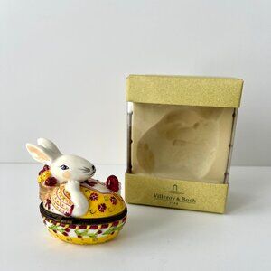 Villeroy & Boch 1748 Spring Treats Bunny Trinket Box #6866 with Original Box Vtg